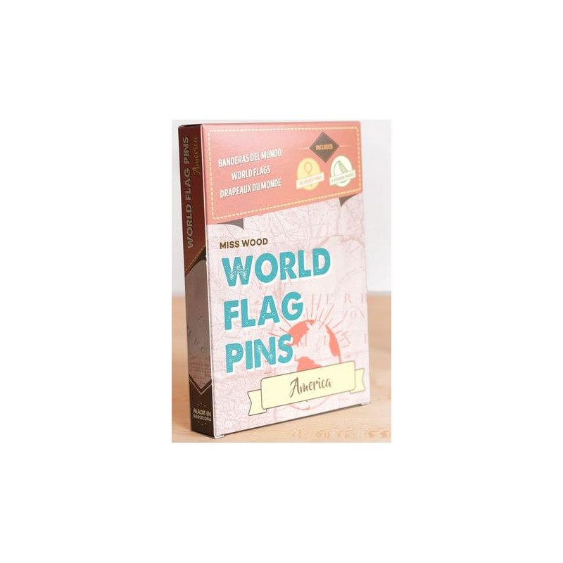 Miss Wood World Flag Pins Markierungsfahnen Amerika 25 Stück