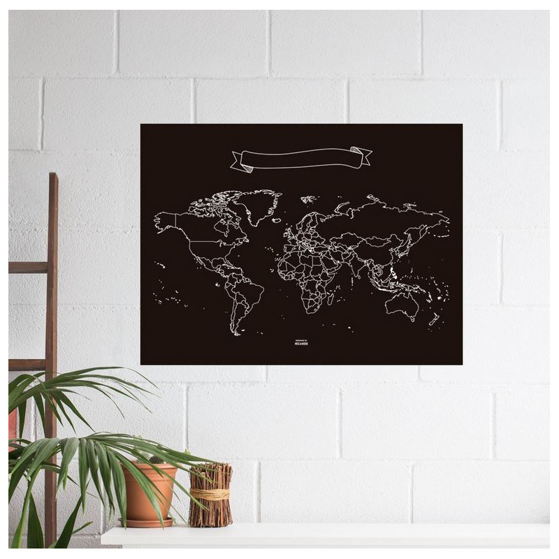 Miss Wood Weltkarte Chalkboard XL