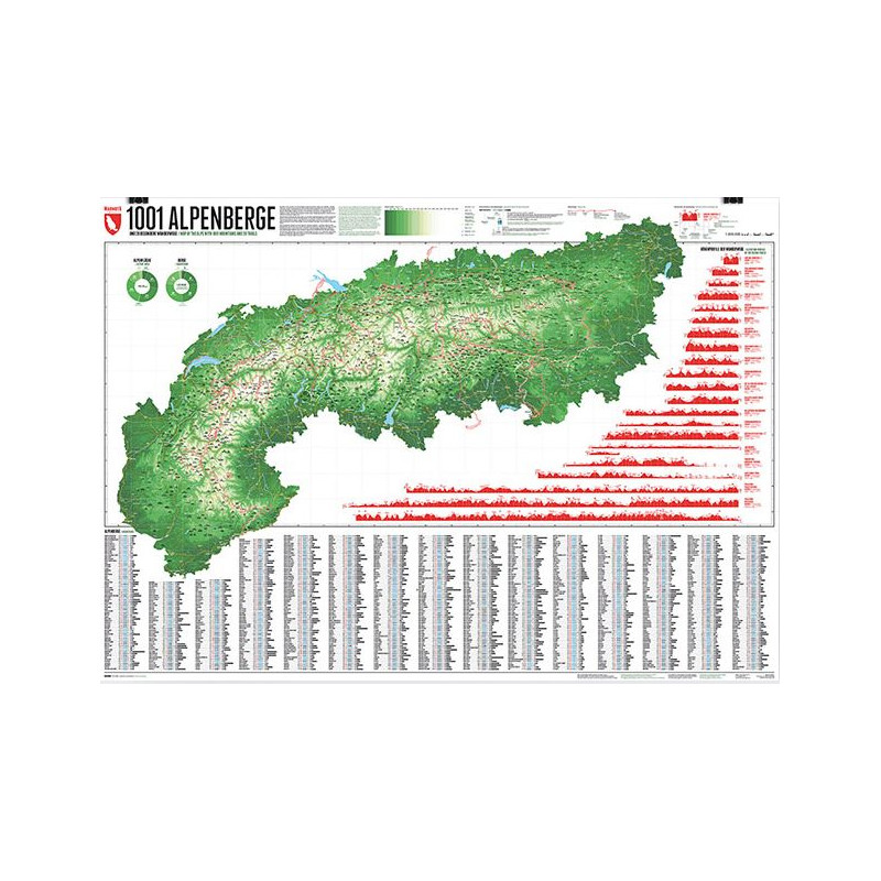 Marmota Maps Regional-Karte Alpenkarte 1001 Berge und 20 Wanderwege