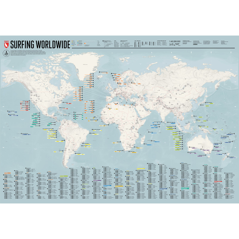 Marmota Maps Weltkarte Surfing Worldwide (Englisch)