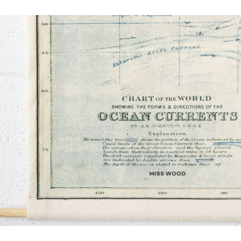 Miss Wood Weltkarte Woody Cotton Map Oceans