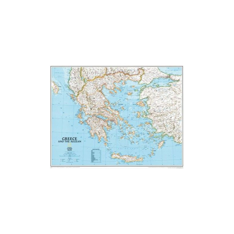 National Geographic Landkarte Griechenland Pinnwand gerahmt (silber)