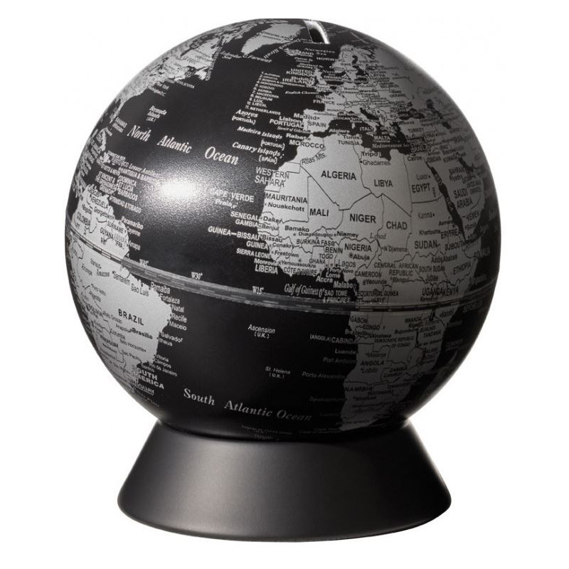 TROIKA Globus Spardose Orion Matt Black 14cm