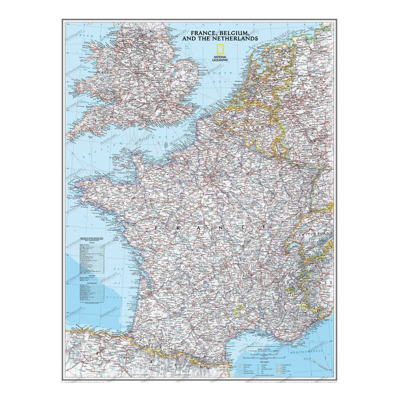 National Geographic Landkarte Frankreich laminiert