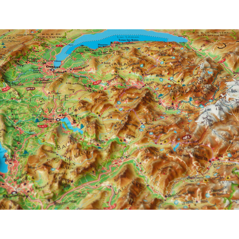 3Dmap Regional-Karte Les Alpes Françaises et ses massifs alpins