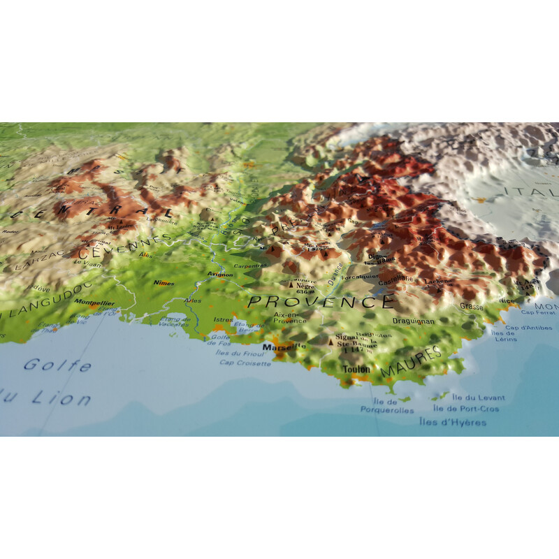 3Dmap Landkarte La France Physique
