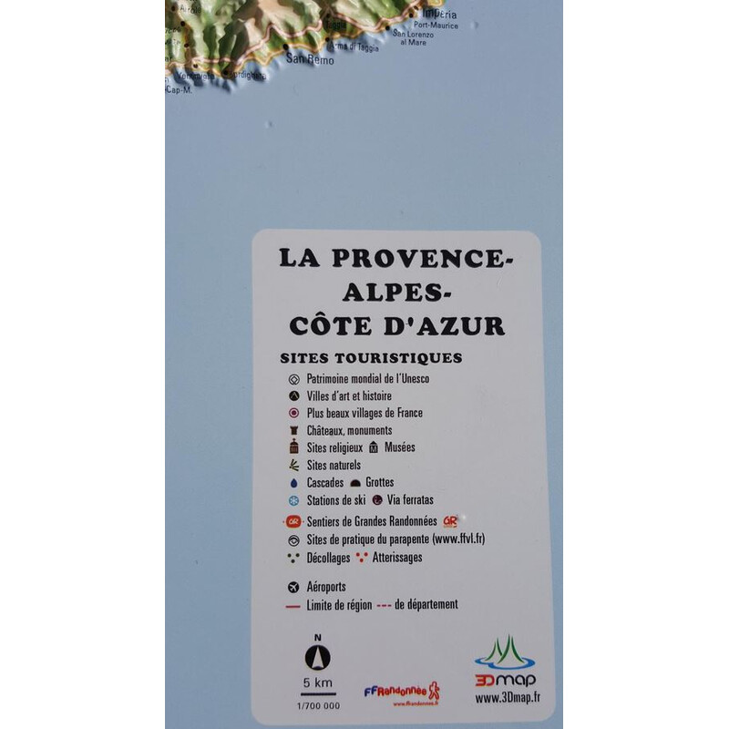 3Dmap Regional-Karte La Provence-Alpes-Cotes d'Azur