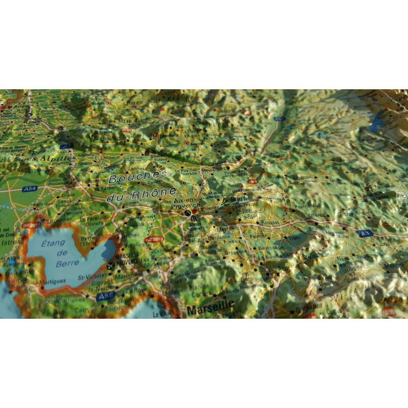 3Dmap Regional-Karte La Provence-Alpes-Cotes d'Azur