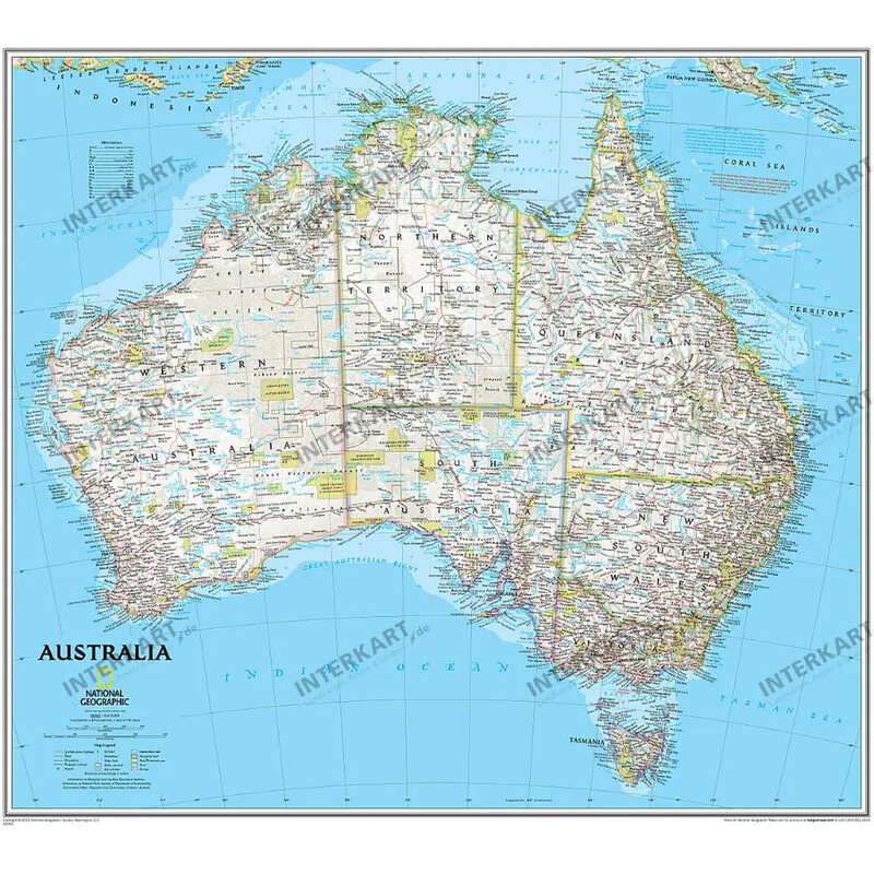 National Geographic Kontinentkarte Australien politisch (76 x 69 cm)