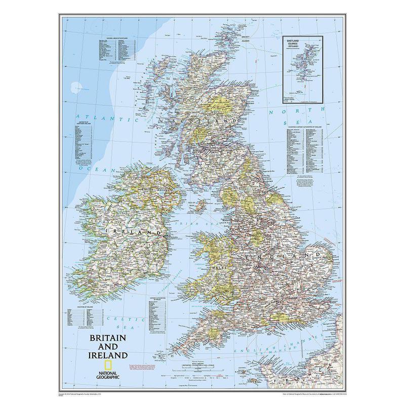 National Geographic Landkarte Regionale Karte Britische Inseln (laminiert)