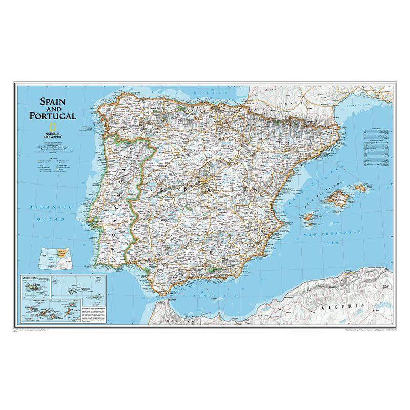 National Geographic Landkarte Spanien und Portugal