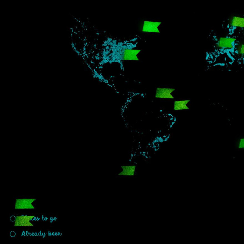 Miss Wood Weltkarte Woody Map Fluor XL