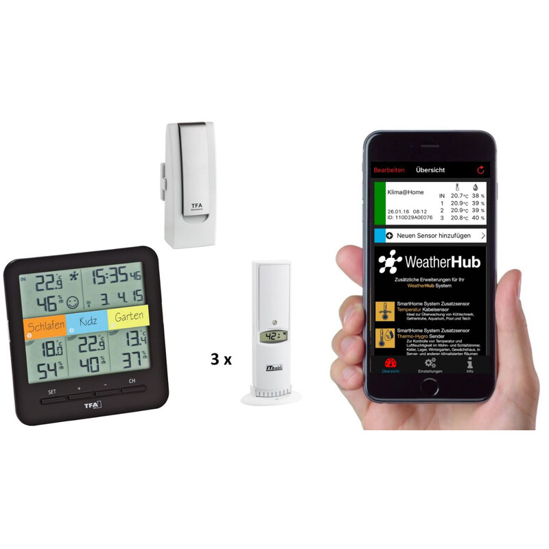 TFA Wetterstation WeatherHub Starter-Set mit Funk-Thermo-Hygrometer