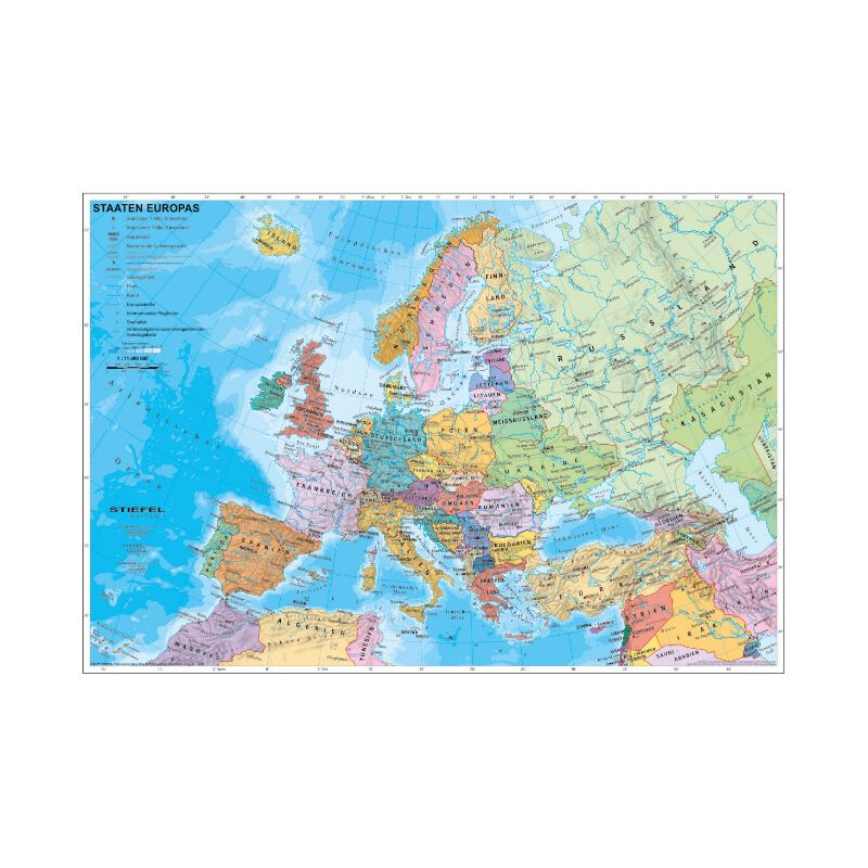 Stiefel Kontinentkarte Europa politisch