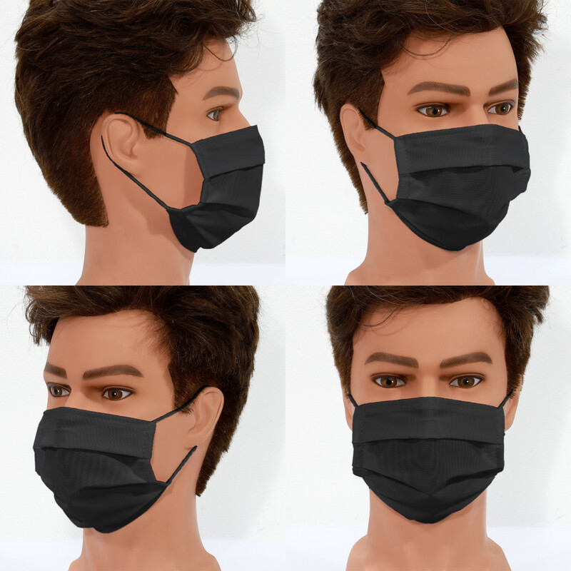 Masketo Mund- und Nasenmaske Polyester schwarz