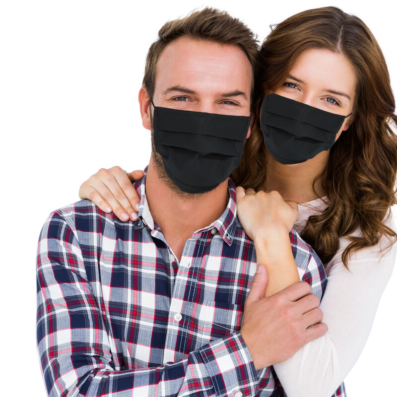 Masketo Mund- und Nasenmaske Polyester schwarz 5 Stück