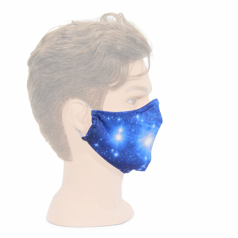 Masketo Mund- und Nasenmaske weiß mit Astromotiv "Plejaden" 5 Stück
