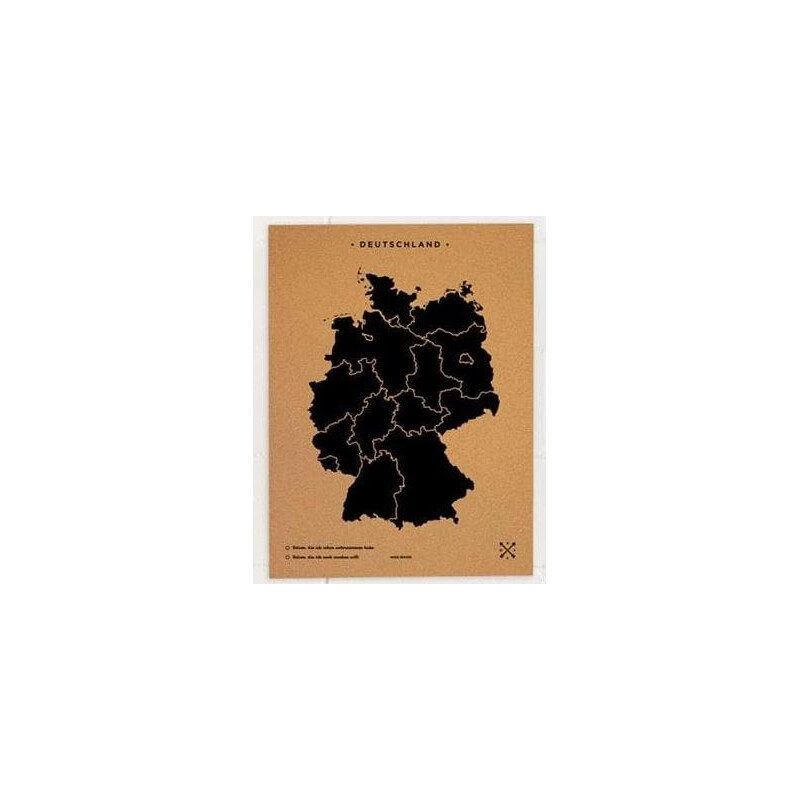 Miss Wood Landkarte Woody Map Countries Deutschland Cork L black (60 x 45 cm)