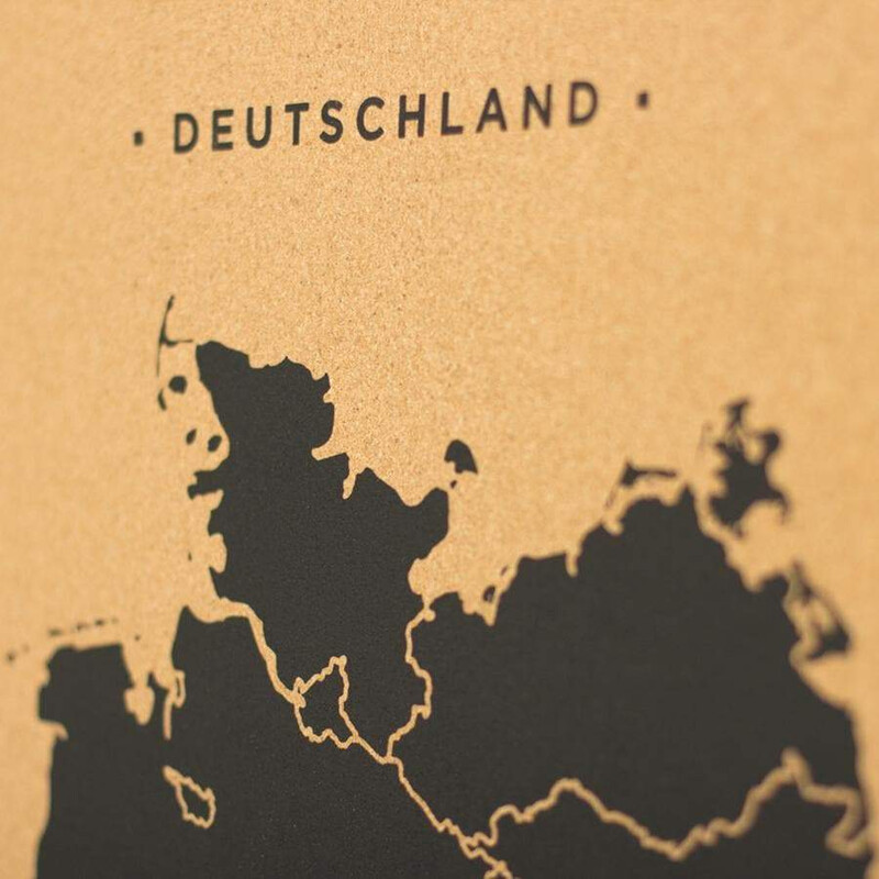 Miss Wood Landkarte Woody Map Countries Deutschland Cork XL black (90 x 60 cm)