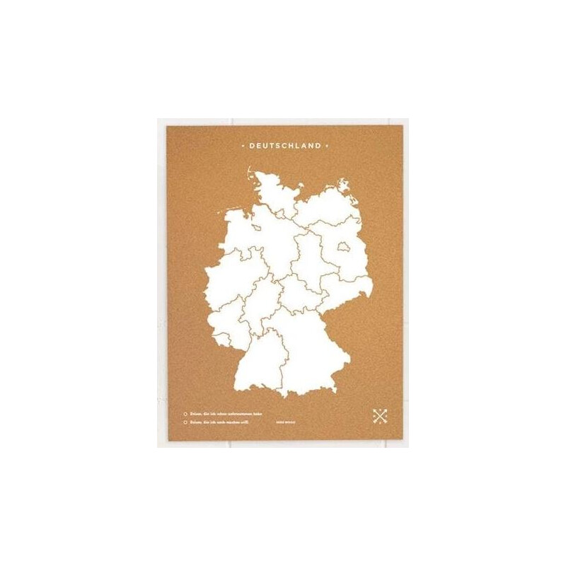 Miss Wood Landkarte Woody Map Countries Deutschland Cork XL white (60 x 90 cm)