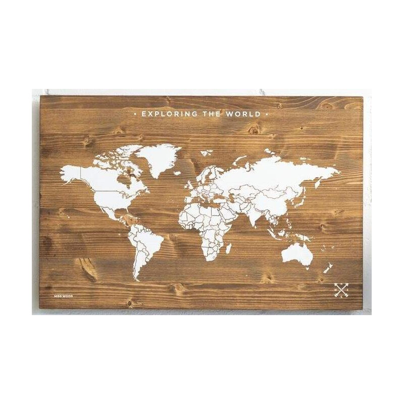 Miss Wood Weltkarte Woody Map Wooden 60x40