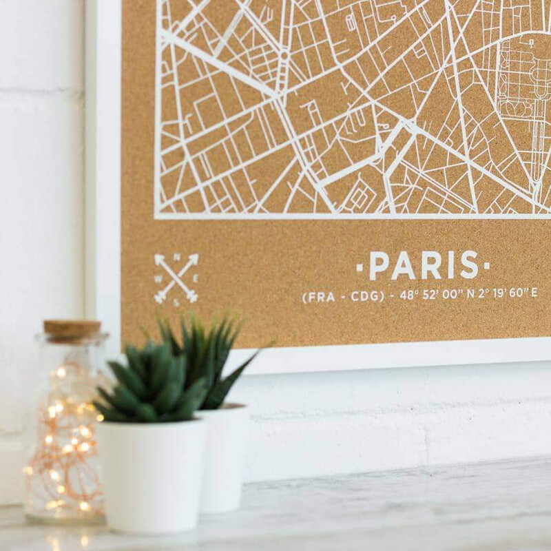 Miss Wood Regional-Karte Woody Map Natural Paris XL White