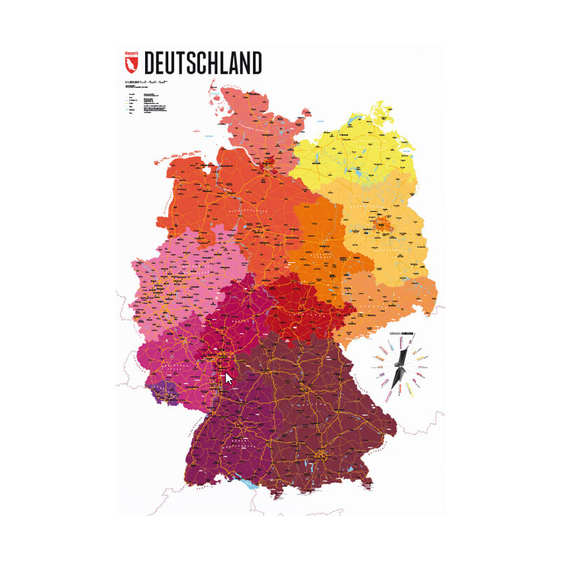 Marmota Maps Landkarte Deutschland politisch (70x100)
