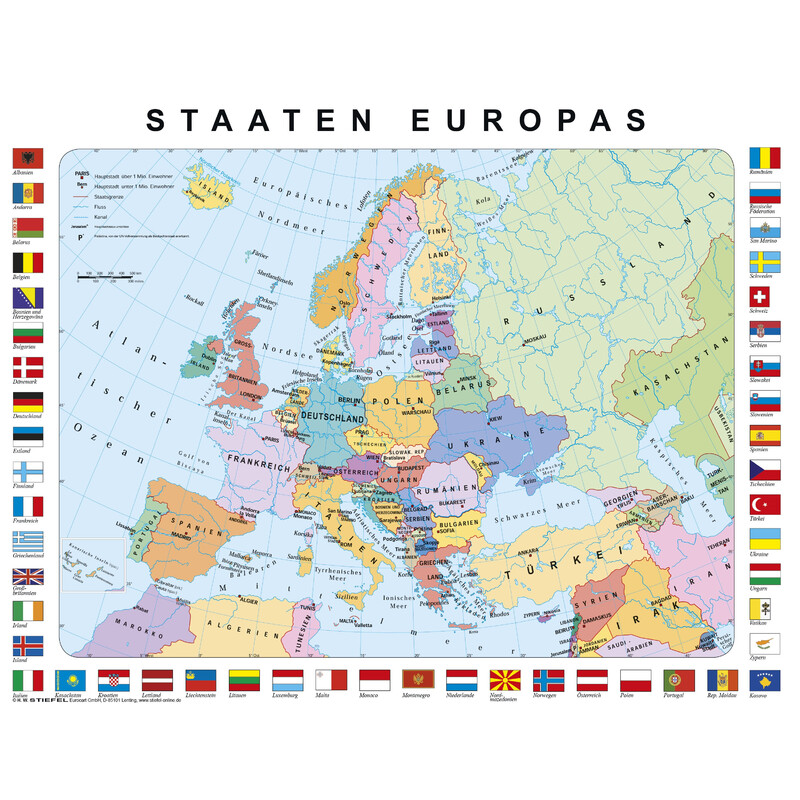 Stiefel Lernpuzzle Staaten Europas 72 Teile