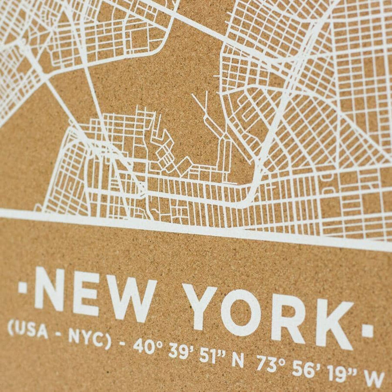 Miss Wood Regional-Karte Woody Map Natural New York L White