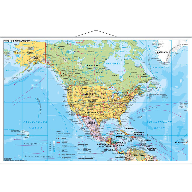 Stiefel Kontinentkarte Nord- und Mittelamerika politisch (137x89)