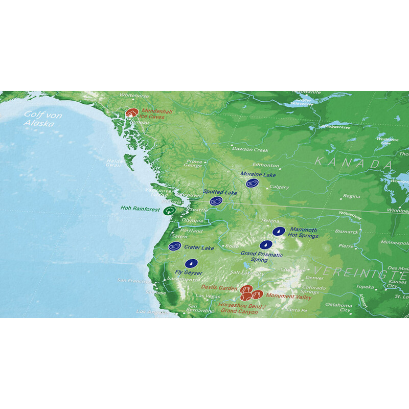 Marmota Maps Weltkarte 99 Naturwunder (100x70)