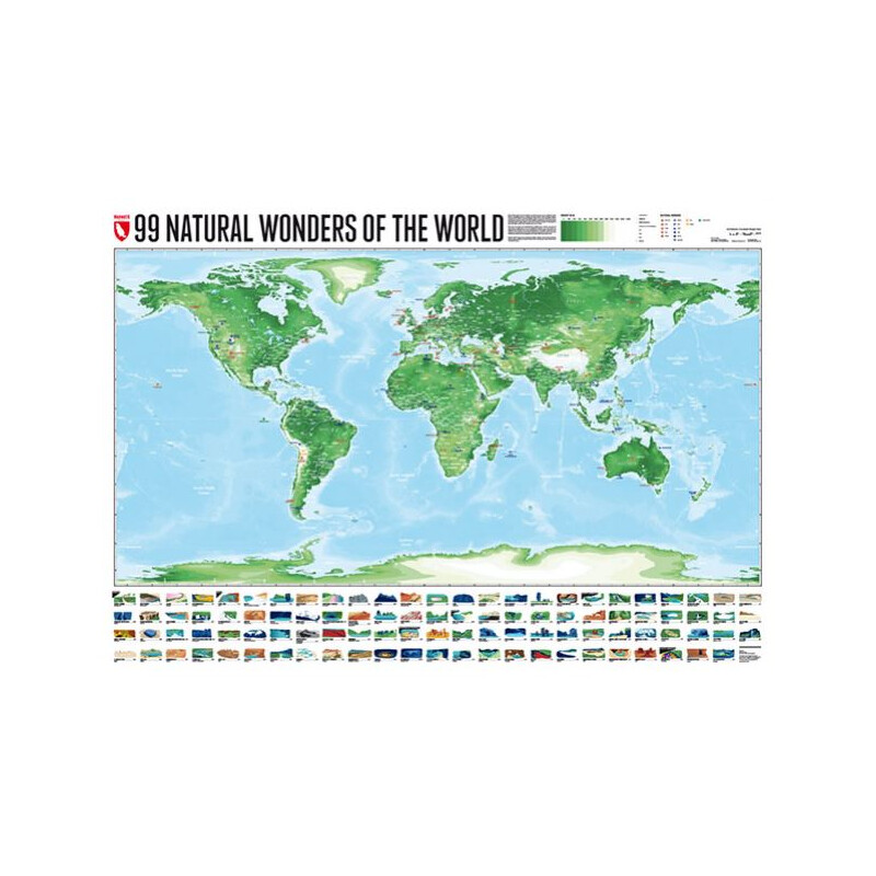 Marmota Maps Weltkarte 99 Natural Wonders (200x140)
