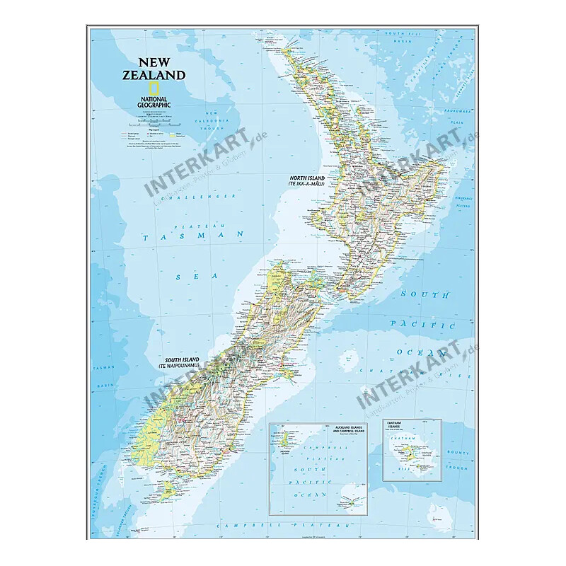 National Geographic Landkarte Neuseeland (60 x 77 cm)