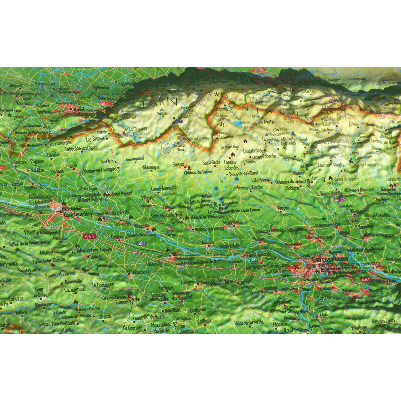 3Dmap Regional-Karte L'Aude (61 x 41 cm)