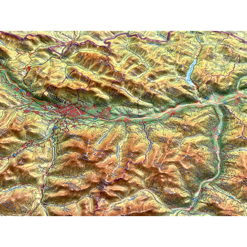 Georelief Regional-Karte Tirol (77 x 57 cm) 3D Reliefkarte