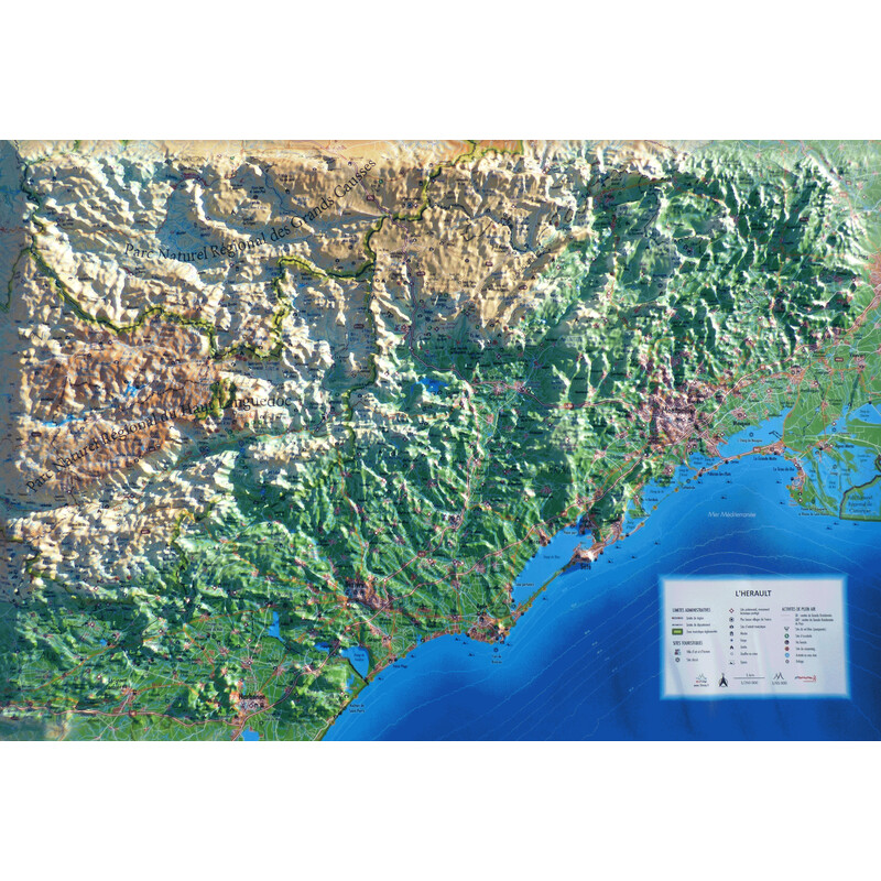 3Dmap Regional-Karte L'Hérault