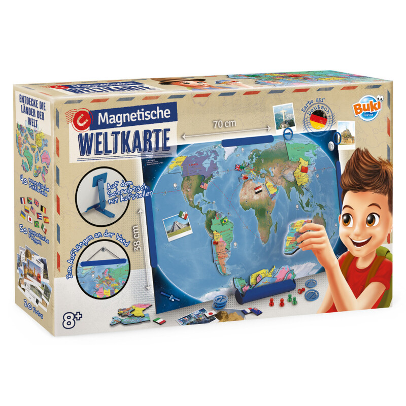 Buki Kinderkarte Magnetische Weltkarte (70x38cm)