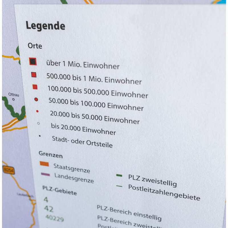 GeoMetro Regional-Karte Nordrhein-Westfalen Postleitzahlen PLZ NRW (118 x 100 cm)