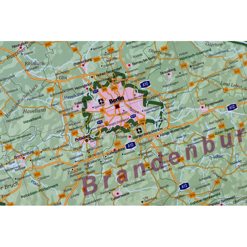 GeoMetro Landkarte Deutschland physisch (100 x 140 cm)