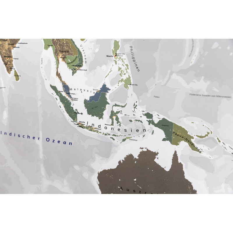 GeoMetro Weltkarte Die Welt bei Nacht (140 x 100 cm)
