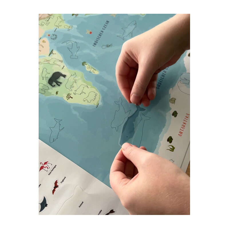 GeoMetro Kinderkarte Die Welt der Tiere (84 x 60 cm)