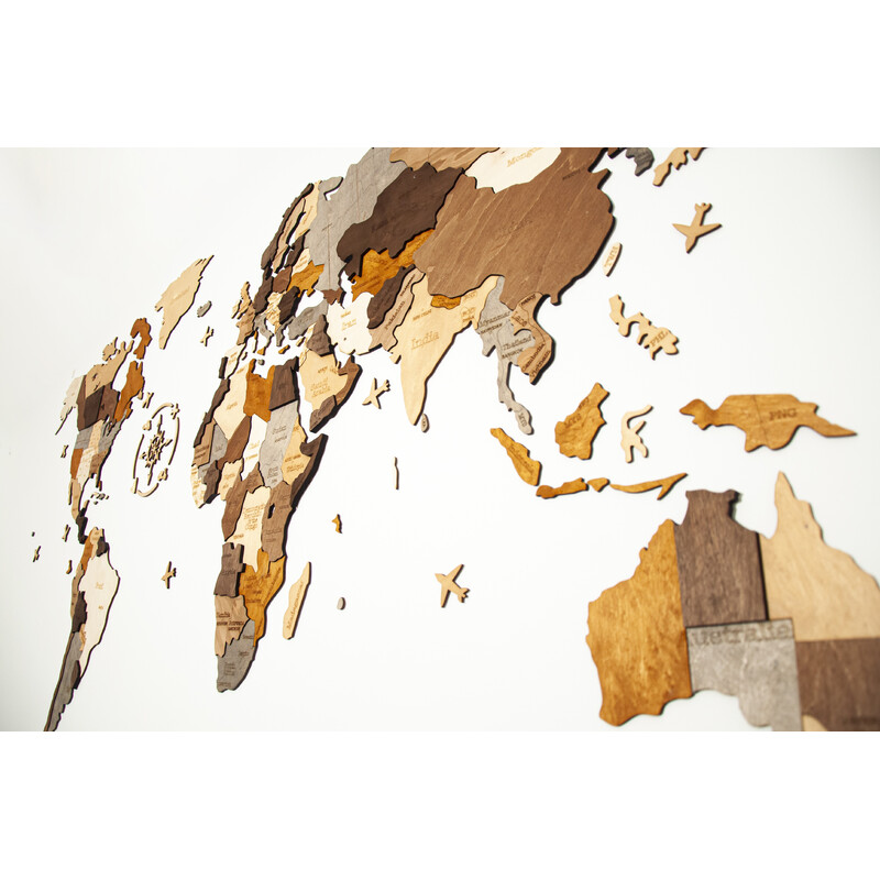 Abraham Wood Decor Weltkarte Puzzle aus Holz (130 x 70 cm)