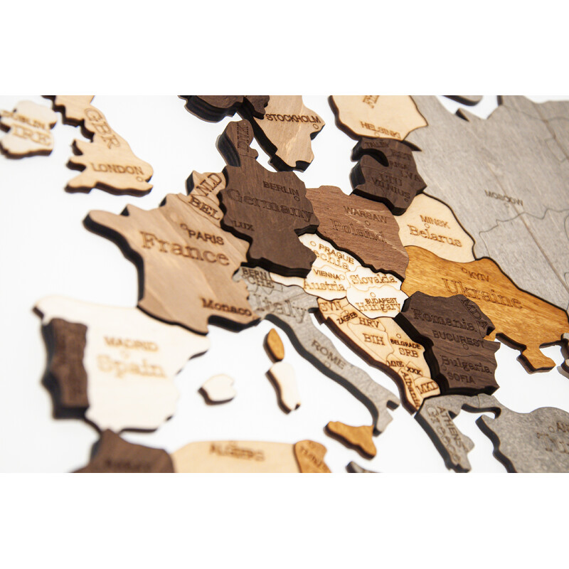 Abraham Wood Decor Weltkarte Puzzle aus Holz (130 x 70 cm)