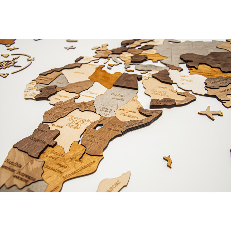 Abraham Wood Decor Weltkarte Puzzle aus Holz (200 x 110 cm)