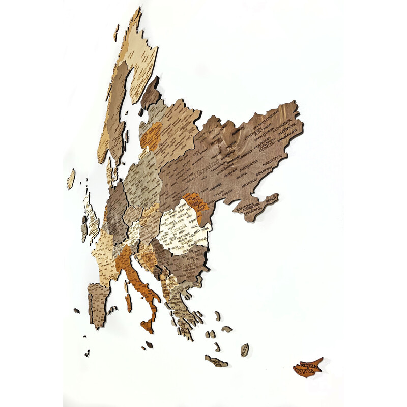 Abraham Wood Decor Kontinentkarte Europa Puzzle aus Holz (110 x 108 cm)