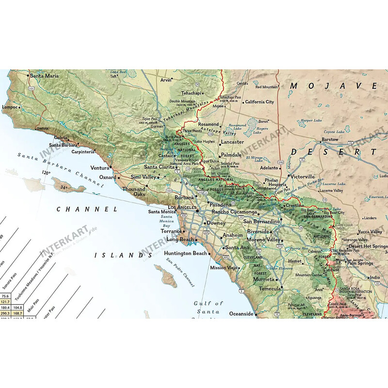 National Geographic Regional-Karte Pacific Crest Trail (46 x 122 cm)