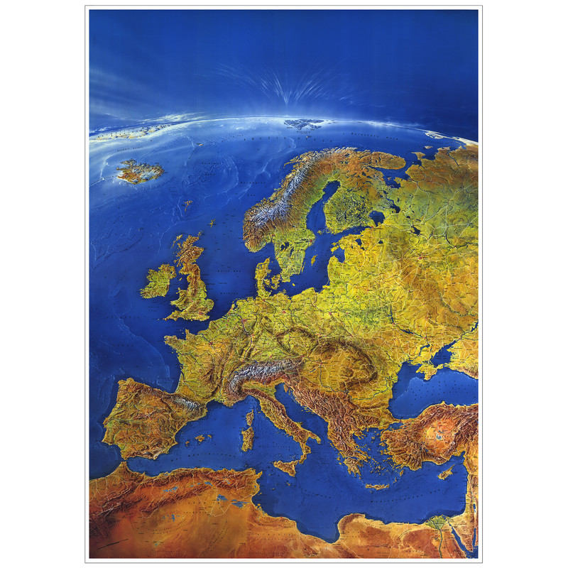 Bacher Verlag Kontinent-Karte Original Mair Europa Panorama (Fast neuwertig)