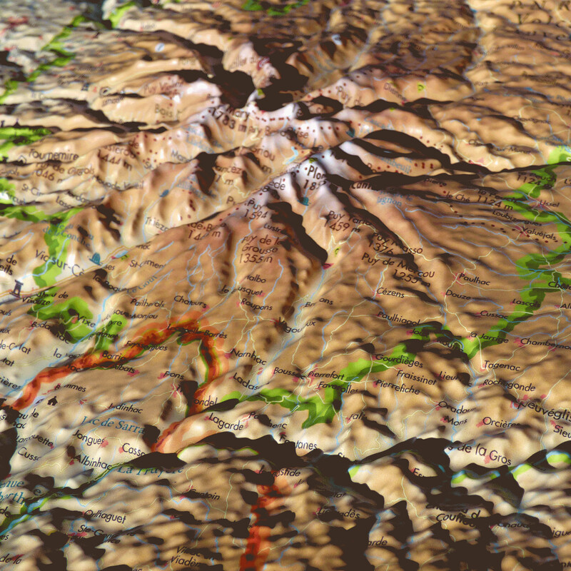 3Dmap Regional-Karte du Cantal